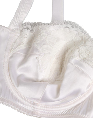 White Silk Underwired Balconette Bra Underwear