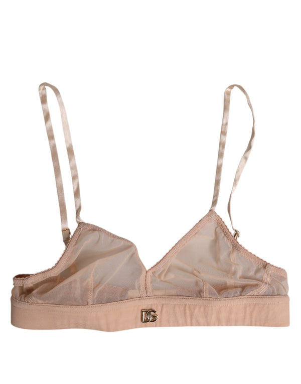 Powder Pink Nylon DG Logo Non Wire Bra Underwear