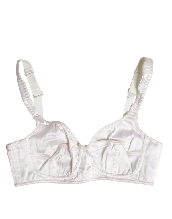 White Silk Balconette Non Wire Bra Underwear