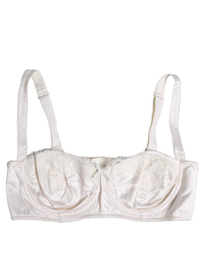 White Silk Underwired Balconette Bra Underwear