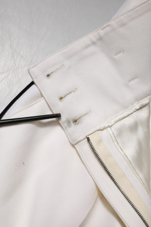 White Wool High Waist Tapered Pants