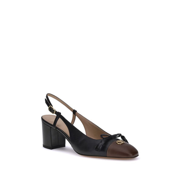 Black Calf Leather Bos Taurus Mid Heel Pumps