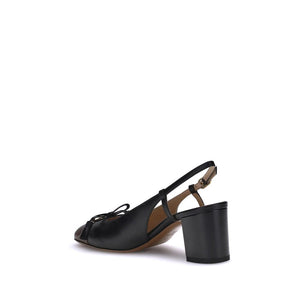 Black Calf Leather Bos Taurus Mid Heel Pumps