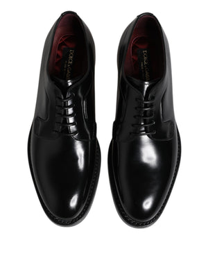Black Calf Leather Lace Up Dress Derby Shoes