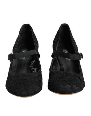 Black Mary Jane Taormina Lace Pumps Shoes