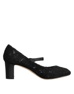 Black Mary Jane Taormina Lace Pumps Shoes