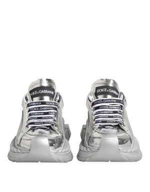 Silver Leather Super Queen Sneakers Shoes