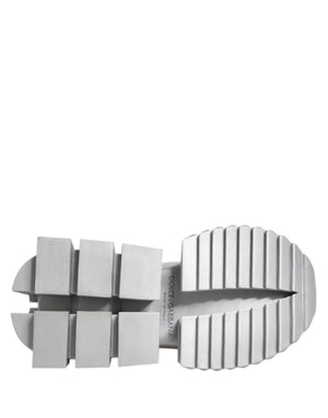 Silver Leather Super Queen Sneakers Shoes