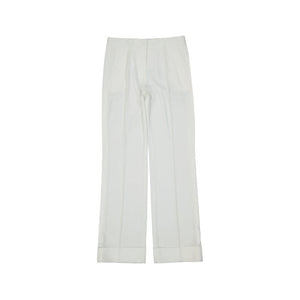 White Polyester Casual Pants