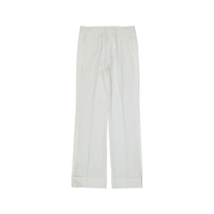 White Polyester Casual Pants