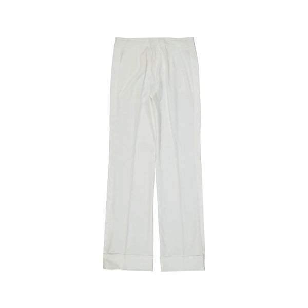 White Polyester Casual Pants