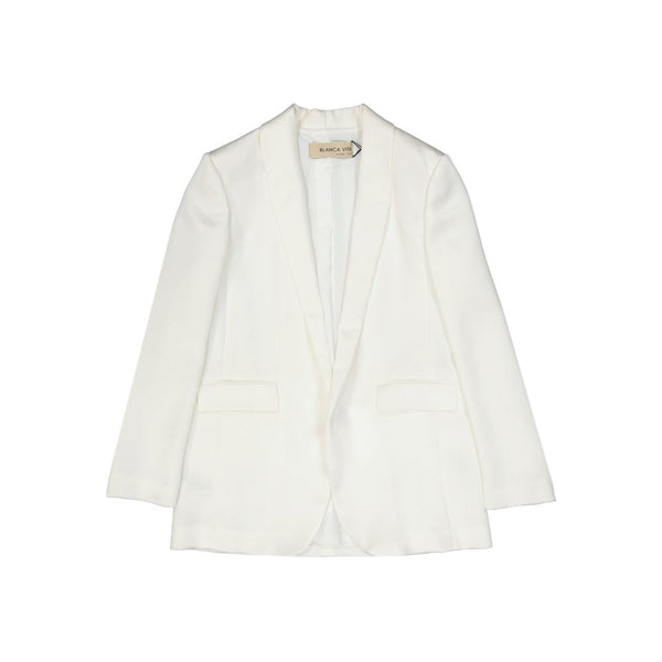 White Polyester Blazer