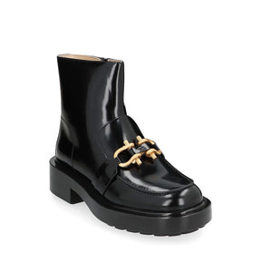Black Calfskin Ankle Boots