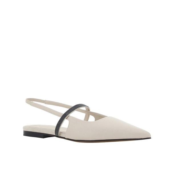 White Calfskin Ballet Flats