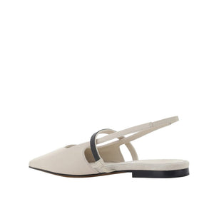 White Calfskin Ballet Flats