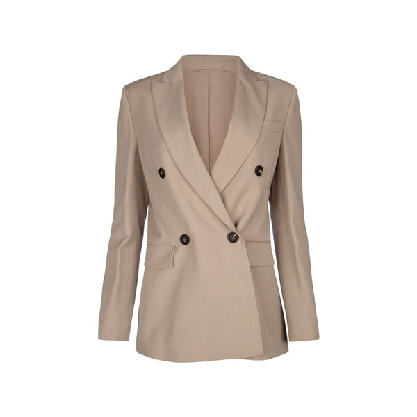 Beige Virgin Wool Coat