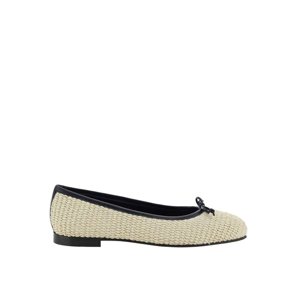 Beige Raffia Ballet Flats