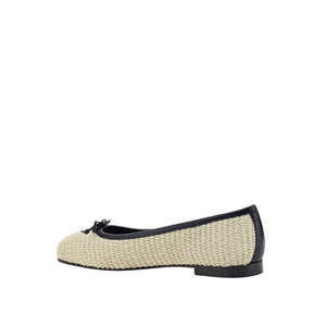Beige Raffia Ballet Flats