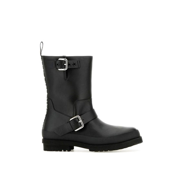 Black Polyester Ankle Boots