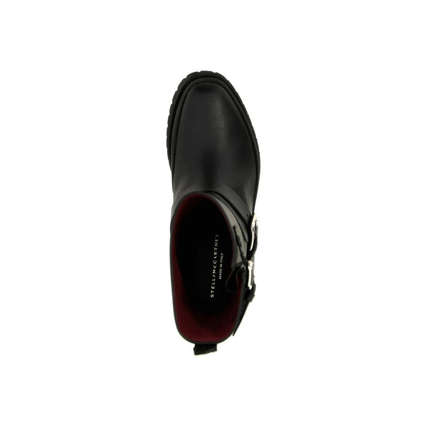 Black Polyester Ankle Boots