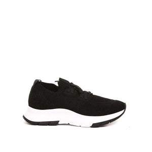 Black Fabric Athletic Sneakers