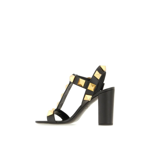Black Calfskin Stiletto Heel Sandals