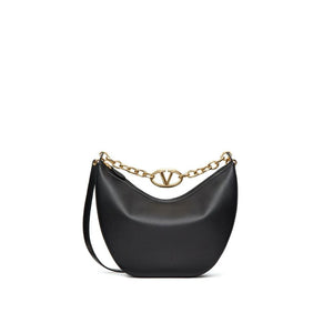 Black Calfskin Shoulder Bag