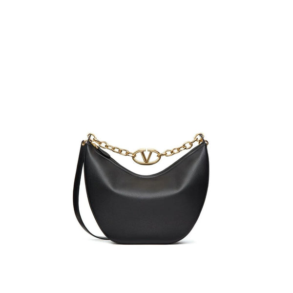 Black Calfskin Shoulder Bag