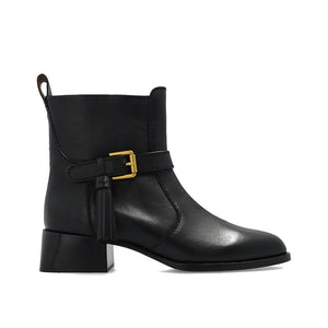 Black Calfskin Ankle Boots