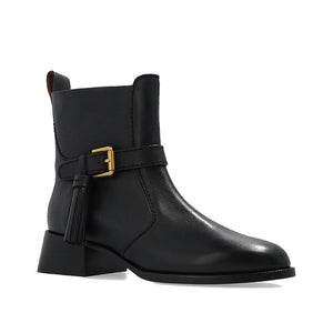 Black Calfskin Ankle Boots