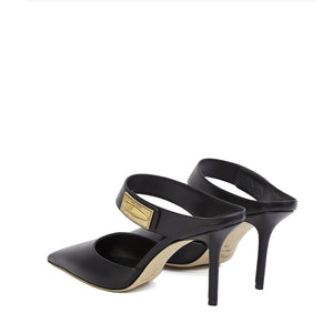 Black Calfskin High Heel Pumps