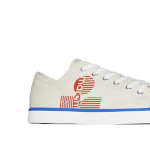 Beige Canvas Low Top Sneakers