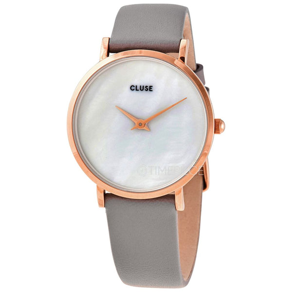 Gray Leather Dress Watch