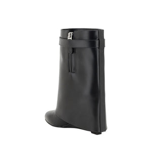 Black Calf Leather Bos Taurus Ankle Boots