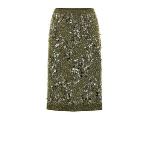 Green Viscose Mini Skirt