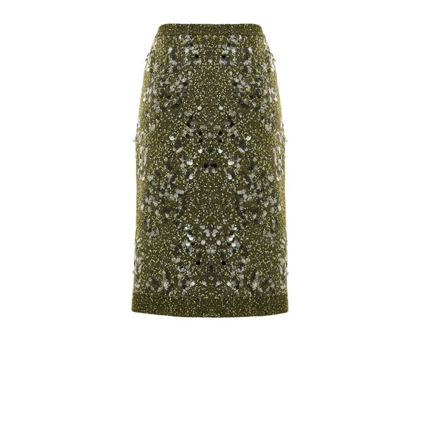 Green Viscose Mini Skirt