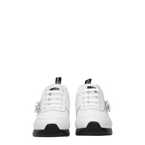 White Leather Low Top Sneakers