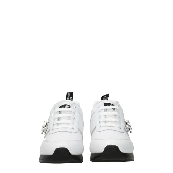 White Leather Low Top Sneakers