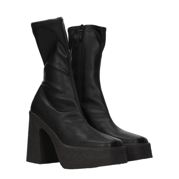 Black Leather Ankle Boots