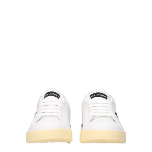 White Leather Low Top Sneakers