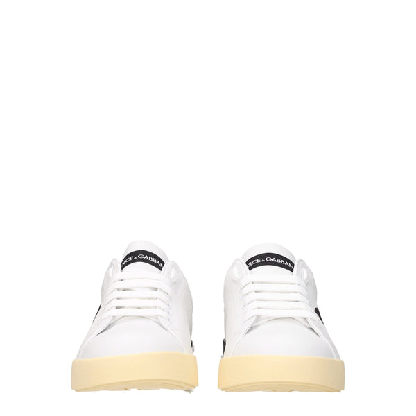 White Leather Low Top Sneakers