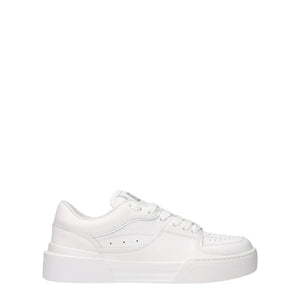 White Leather Low Top Sneakers
