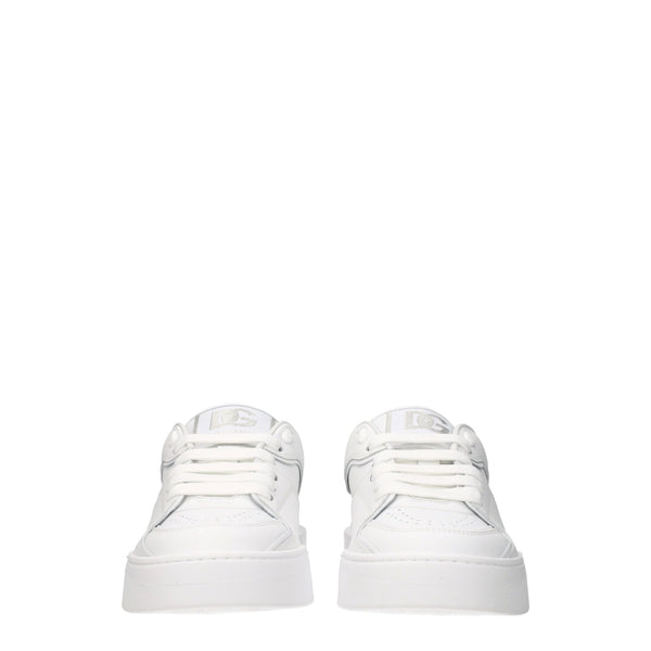 White Leather Low Top Sneakers