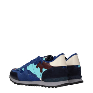 Blue Leather Athletic Sneakers