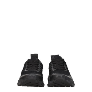 Black Fabric Athletic Sneakers