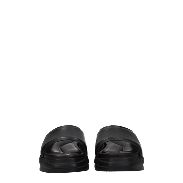 Black Leather Slippers