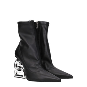Black Leather Ankle Boots