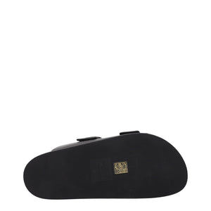 Black Leather Slippers