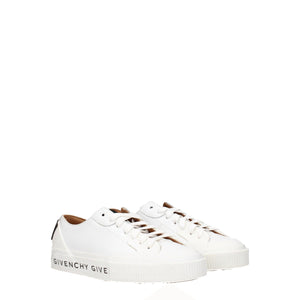 White Leather Low Top Sneakers