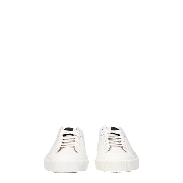 White Leather Low Top Sneakers